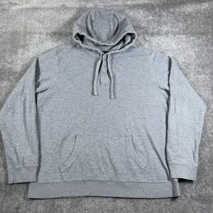 LL‎ Bean Hoodie Men's XL Gray Slightly Fitted Henley Long Sleeve Gorp Outdoor